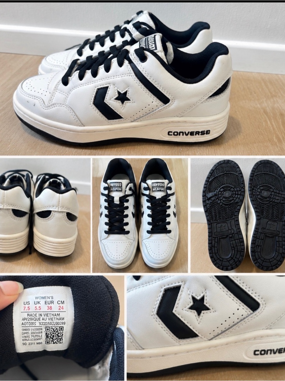 Converse White and Black Low-Top Sneakers